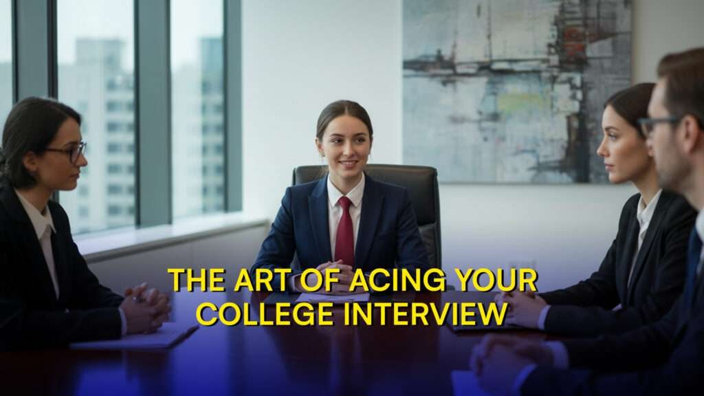 a student giving interview