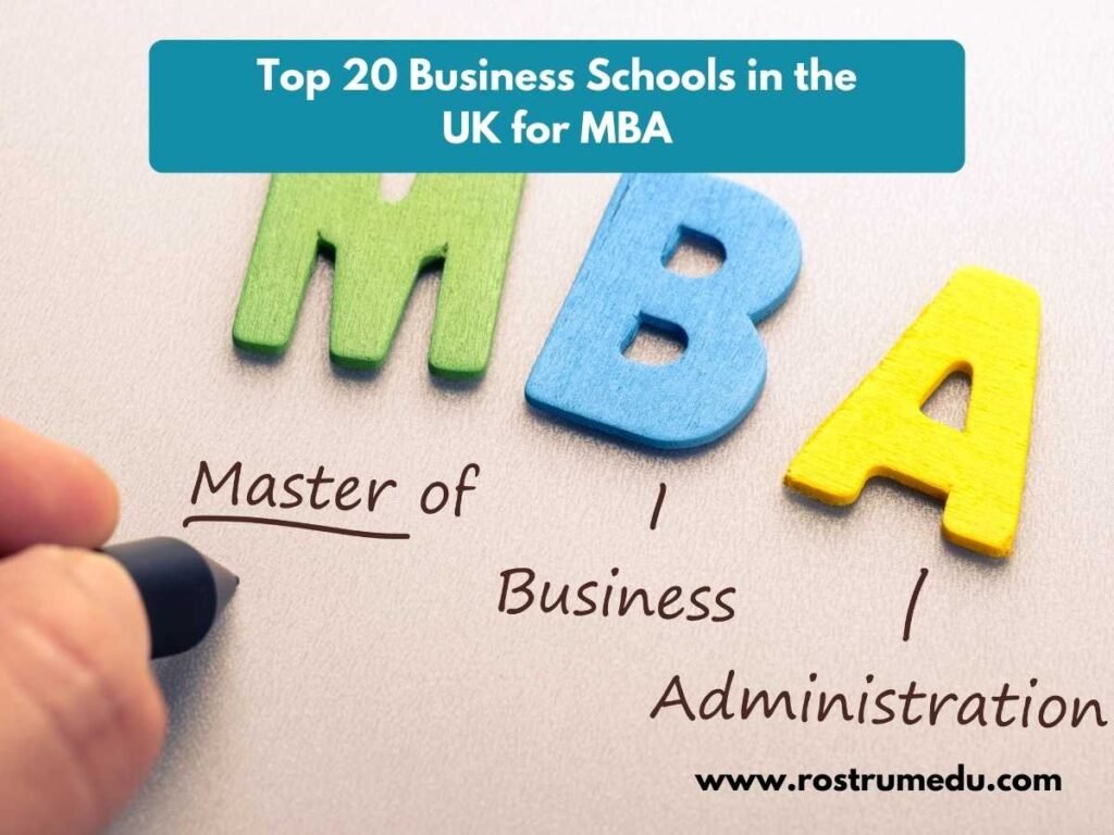 Top 20 Business Schools in the UK for MBA