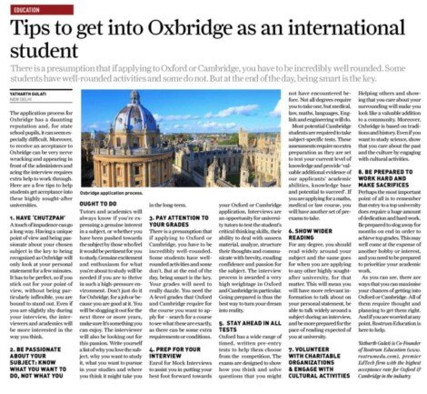 HOW TO GET INTO OXFORD OR CAMBRIDGE – FEATURED IN THE DAILY GUARDIAN -ROSTRUM EDUCATION